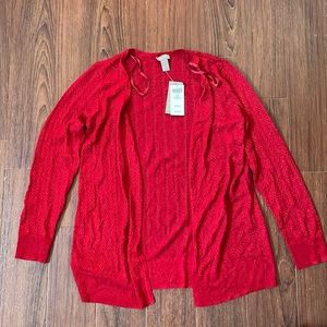 NWT Chico’s Sparkly Red Cardigan Size 1